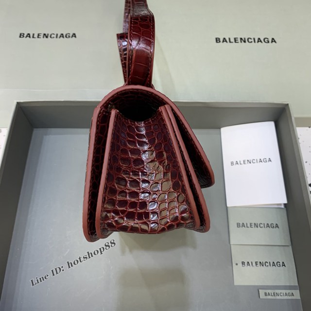 Balenciaga專櫃爆款大號鱷魚棗紅肩背包 巴黎世家新款Gossip bag斜挎包 fyj1293